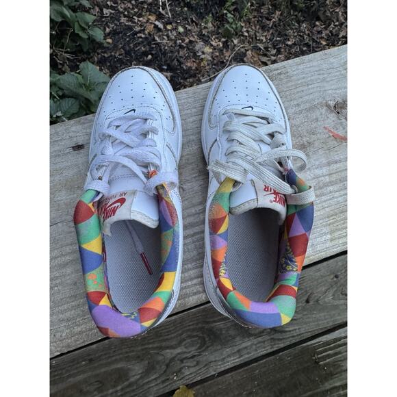 Preowned Nike AF1 LV8 Playful Print White SIZE 5y - Picture 3 of 9
